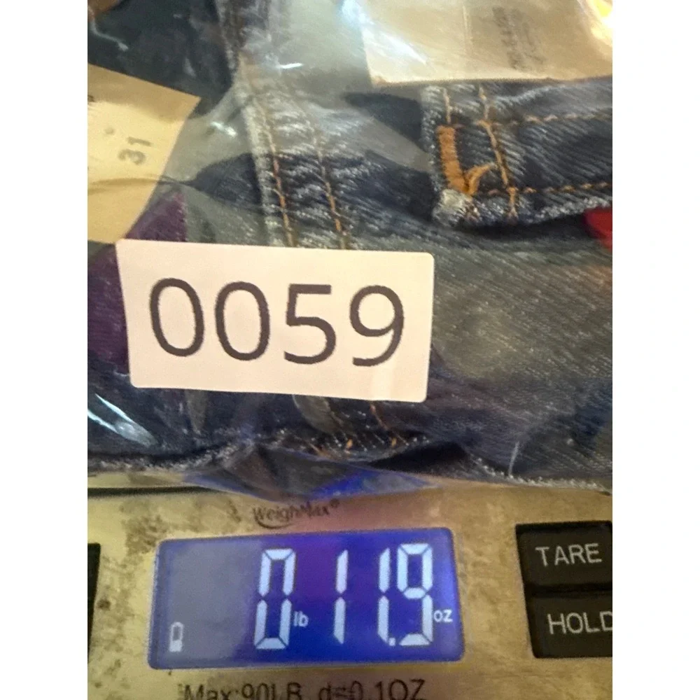 Levis 501 Original High Rise Cutoff Denim Jean Shorts Blue Distressed Size 31